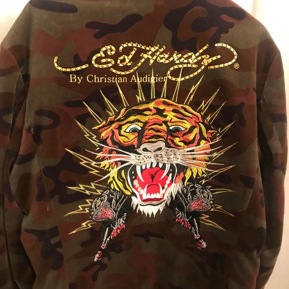SUPER RARE amazing y2k Ed hardy camouflage velvet jacket! - Picture 7 of 11